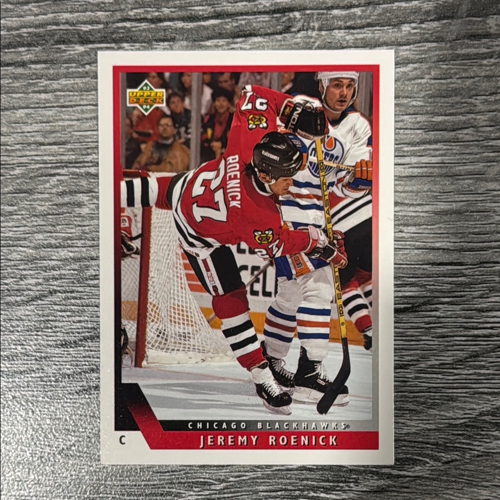 NHL | Upper Deck #314: Chicago Blackhawks: Jeremy Roenick (1993) - Hockey Card